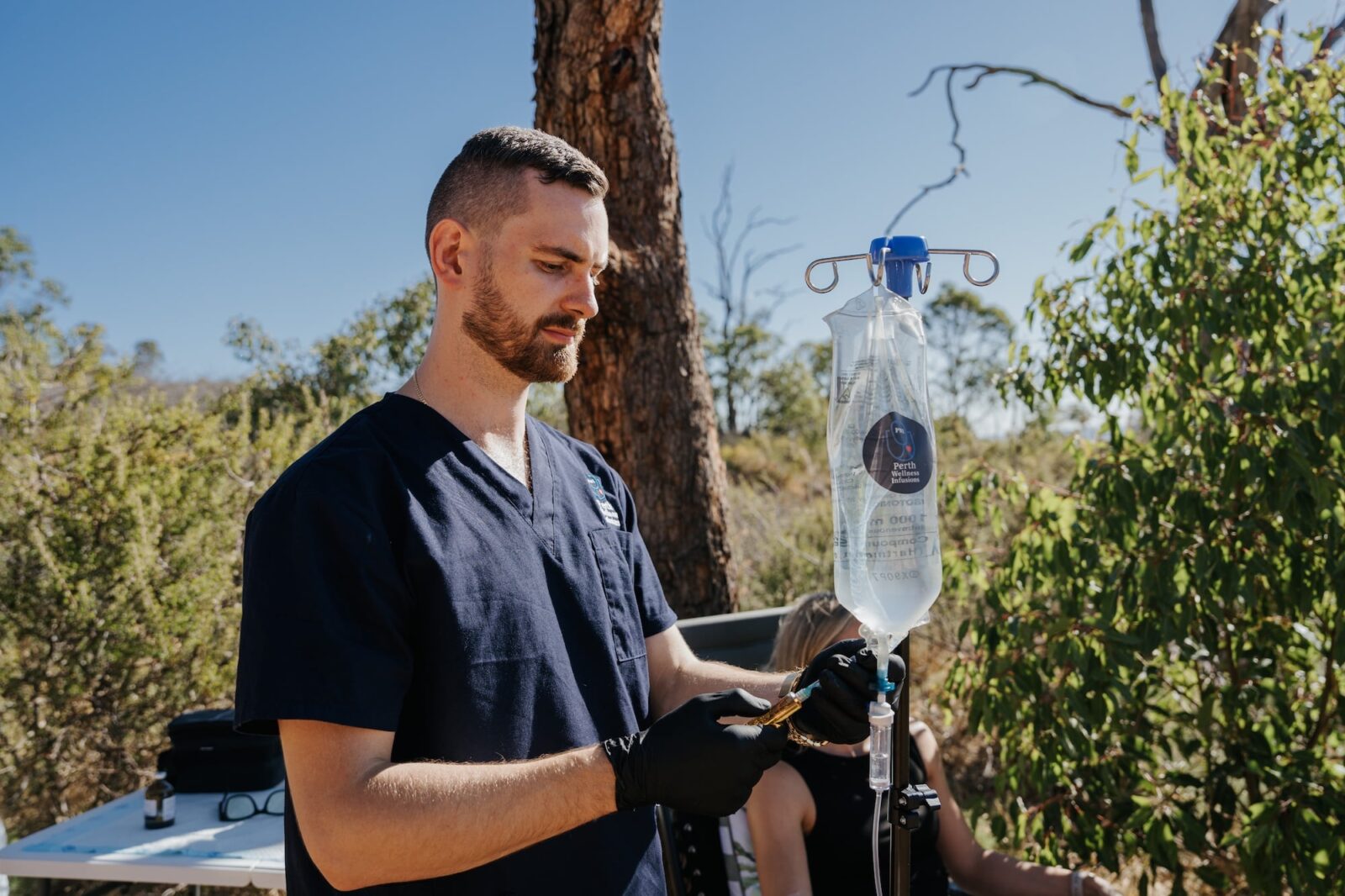 A Perth Wellness Infusions nurse on a home visit