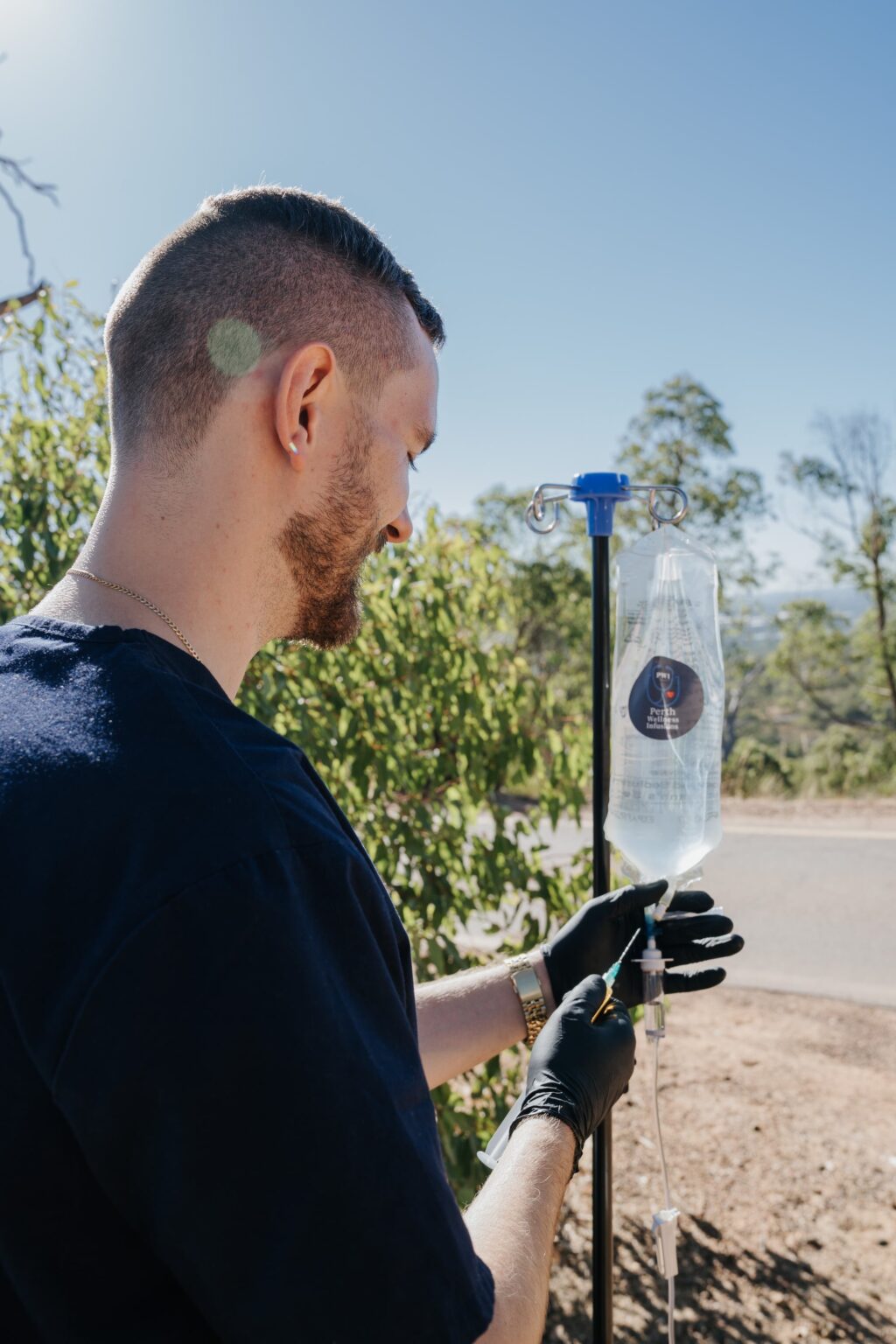 A client during a Perth Wellness Infusions home visit