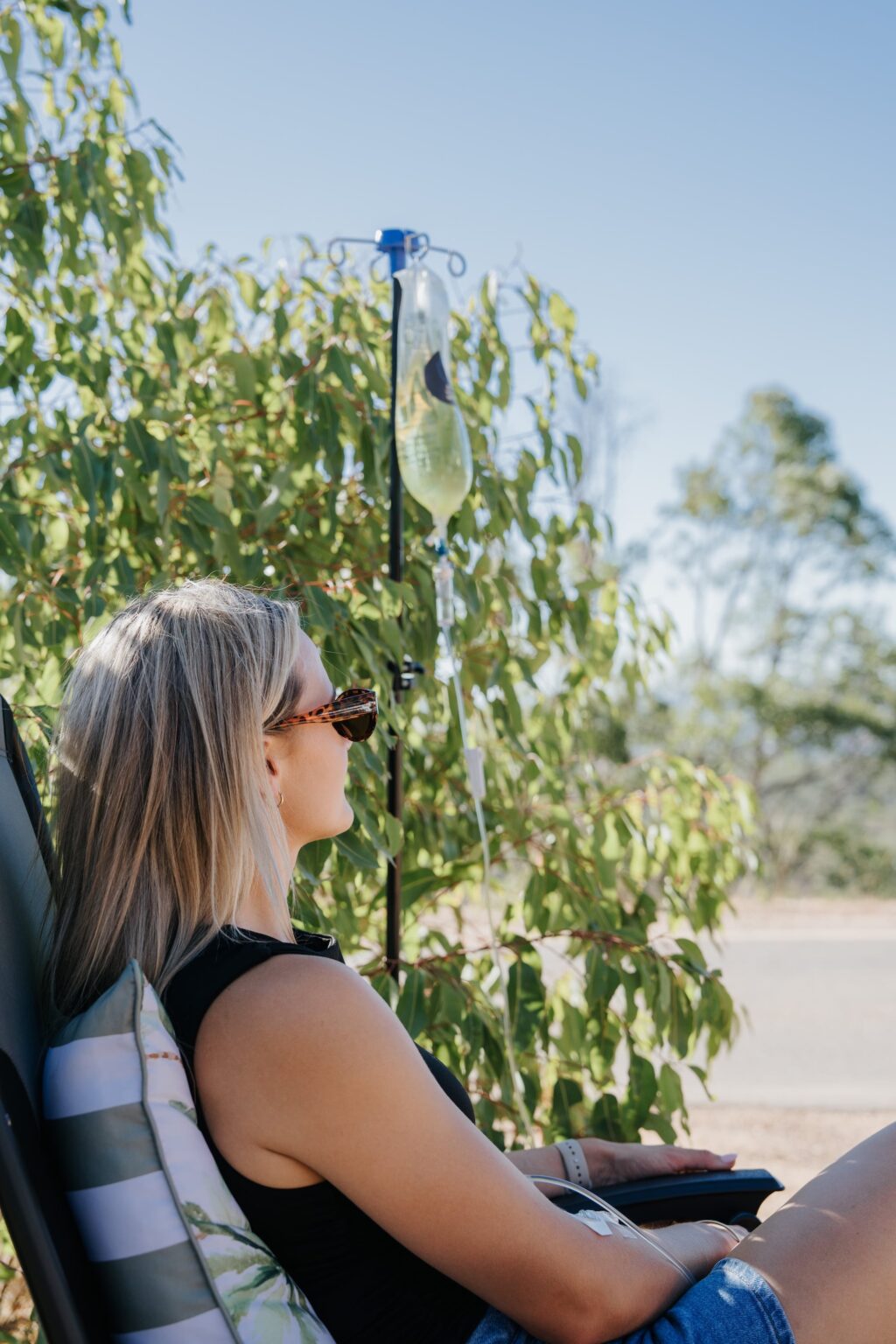 A client during a Perth Wellness Infusions home visit